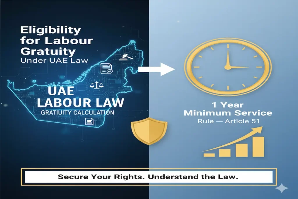 UAE labour law gratuity eligibility after one year of service